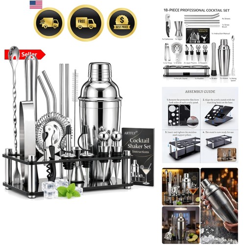 Cocktail shaker set piece - set,, 18-piece